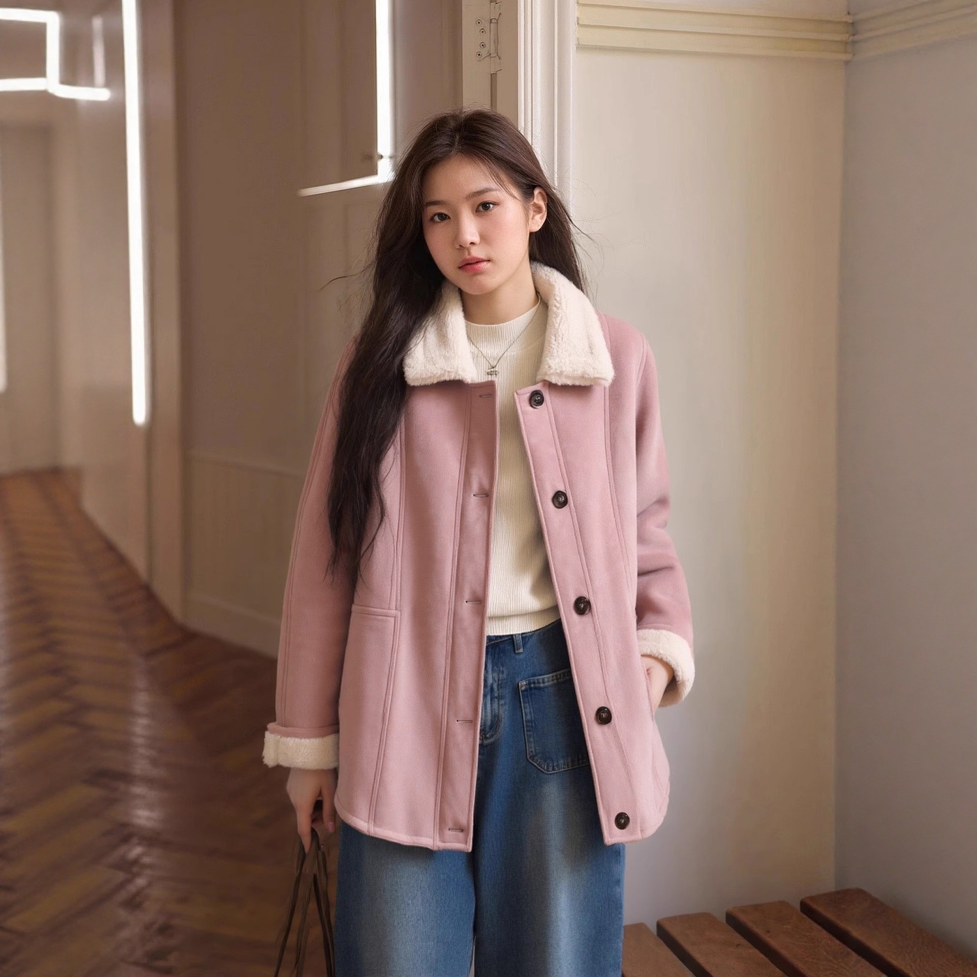 凤凰依屋加绒保暖冬装外套正肩