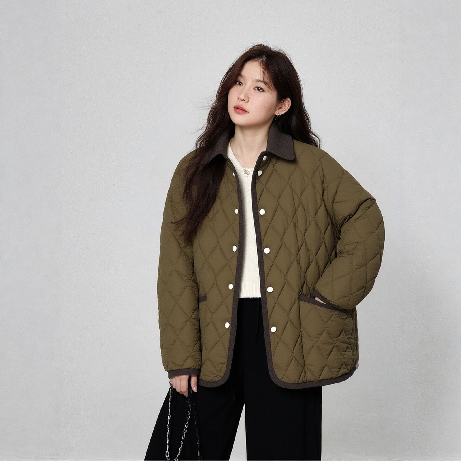 凤凰依屋大码轻薄棉衣衬衫外套