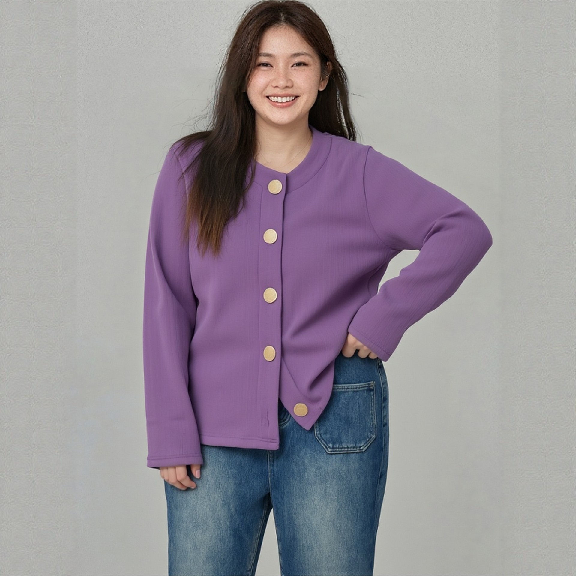 特大码女装秋冬正肩上衣加绒开襟纽扣卫衣绒衫加大加肥紫色短外套,女装/女士精品,常规大码外套,淘宝优惠券,粉丝福利购,淘宝优惠卷