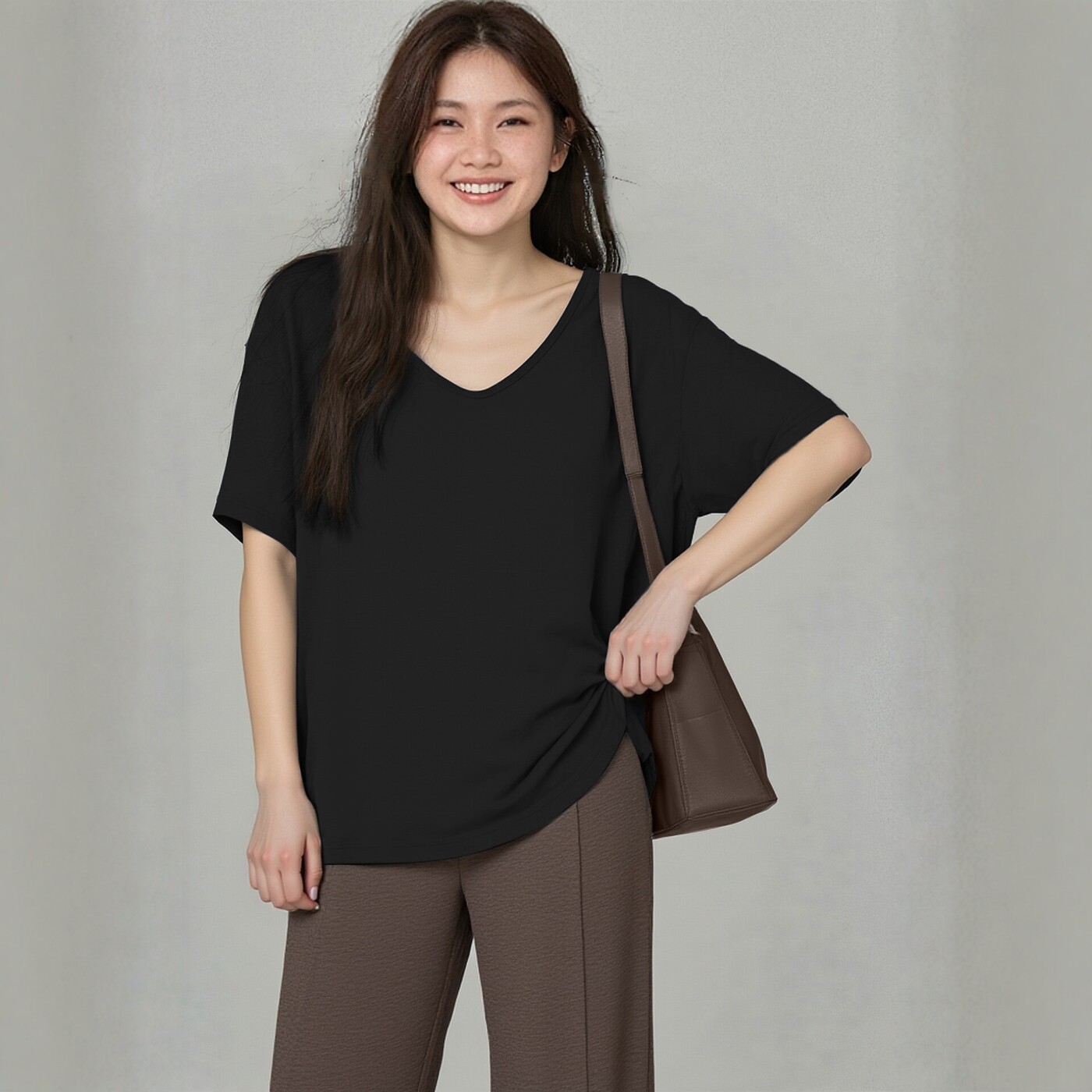 大码女夏季百搭宽松T恤图片
