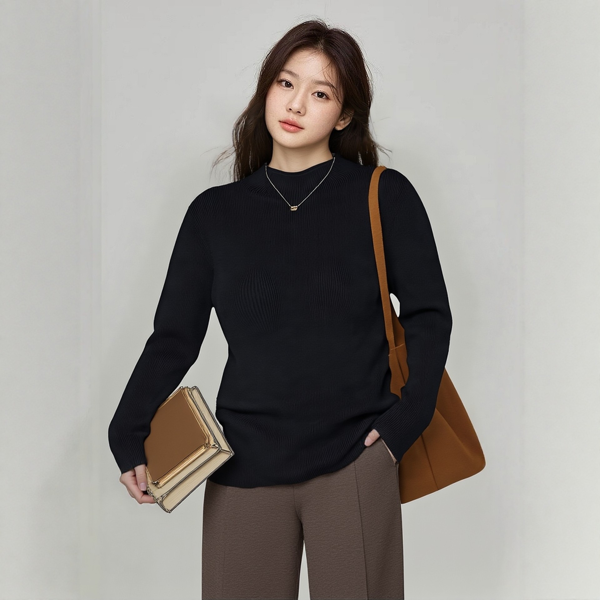 大码毛衣女胖mm秋冬200斤安迪绒毛织上衣内搭半高领百搭针织打底,女装/女士精品,大码内搭,淘宝优惠券,粉丝福利购,淘宝优惠卷