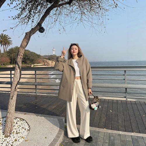 凤凰依屋大码中长休闲外套双面穿