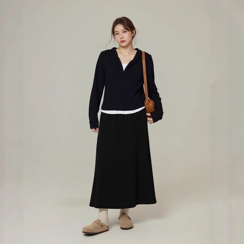 黑白撞色简约时尚直筒裙巨显瘦