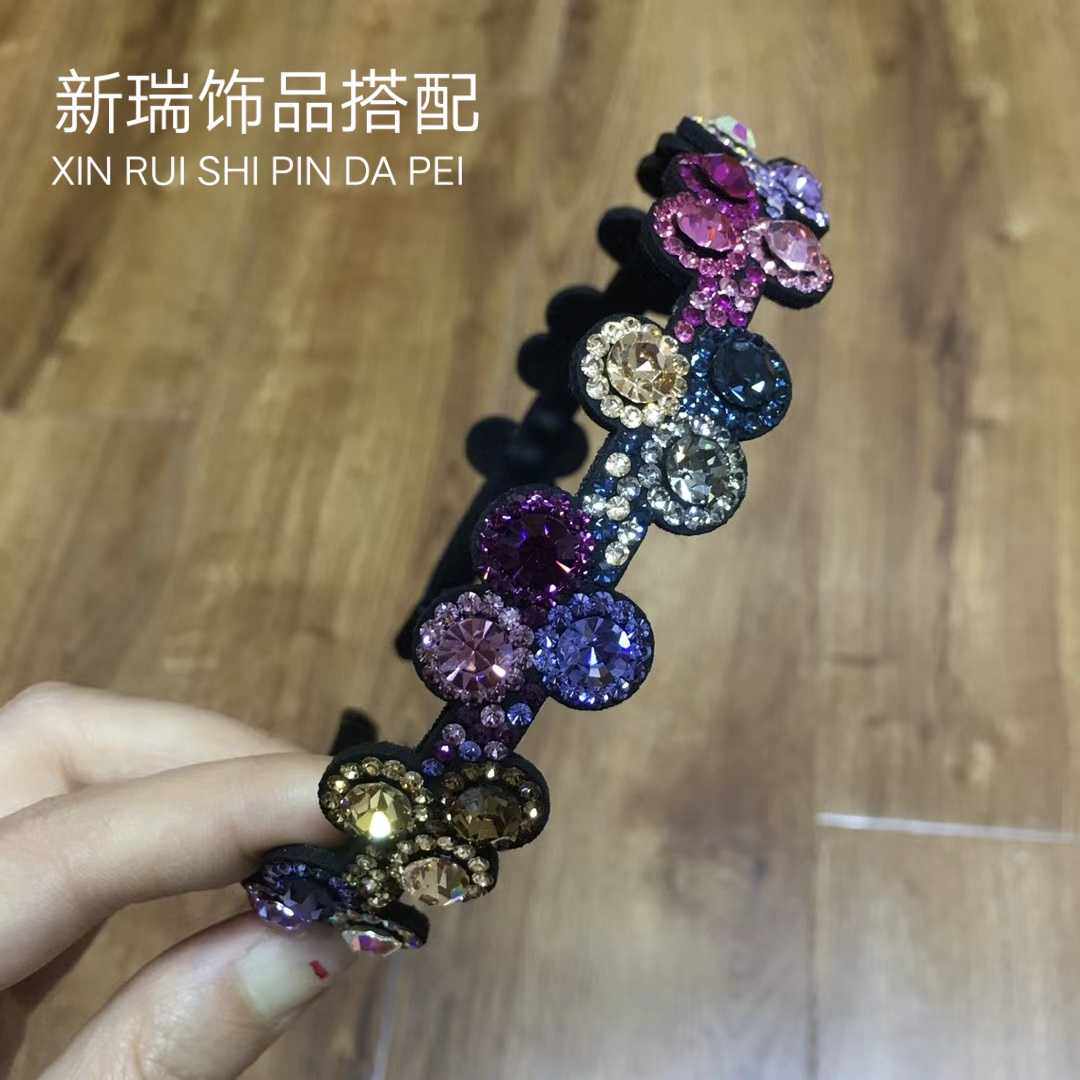 捷克钻唯美风细边头箍发卡不折