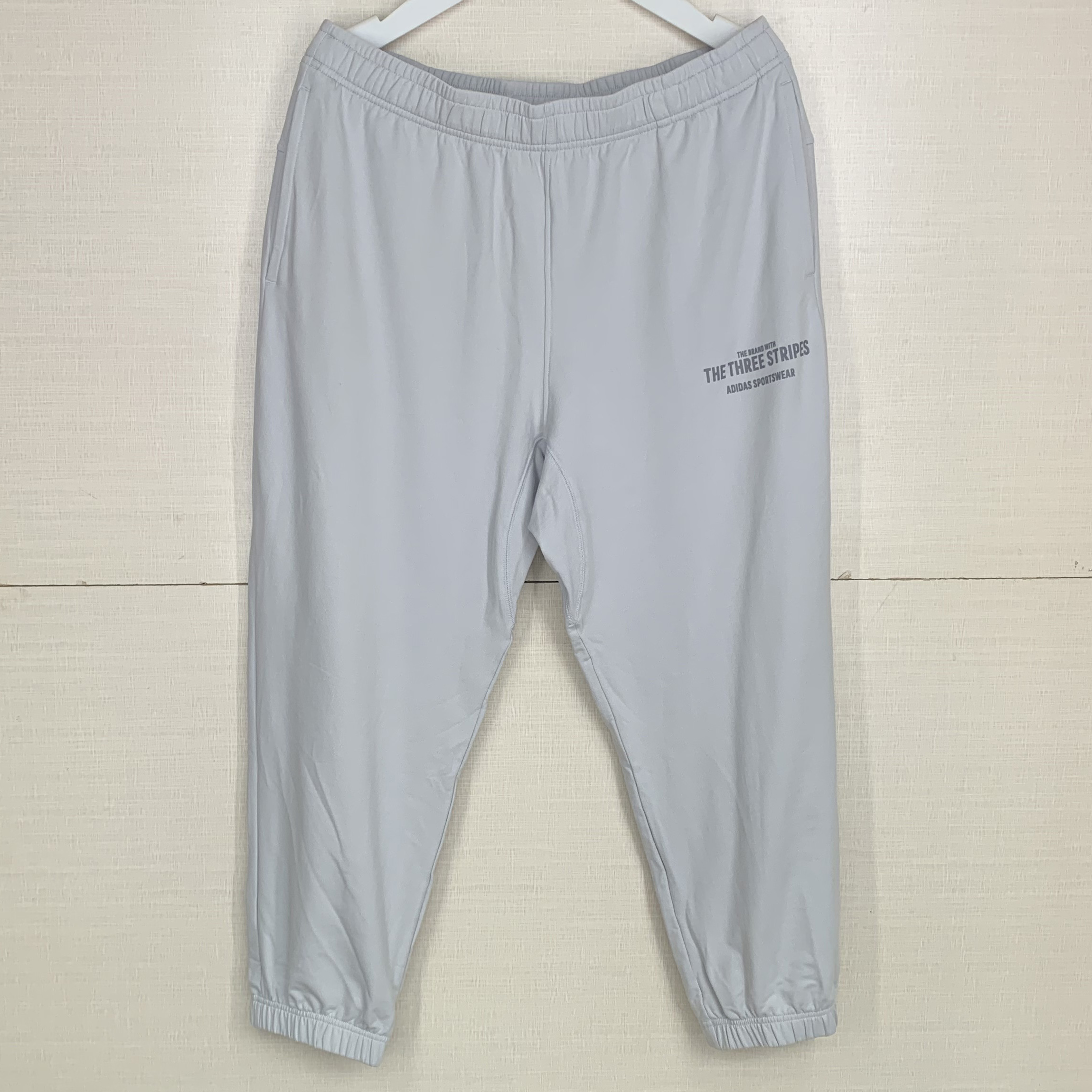 阿迪达斯束脚男子纯色运动长裤