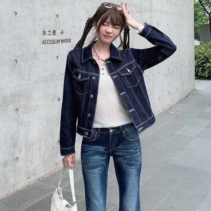 美式原色牛仔外套女2025年秋季新款辣妹显瘦百搭休闲短裤夹克上衣