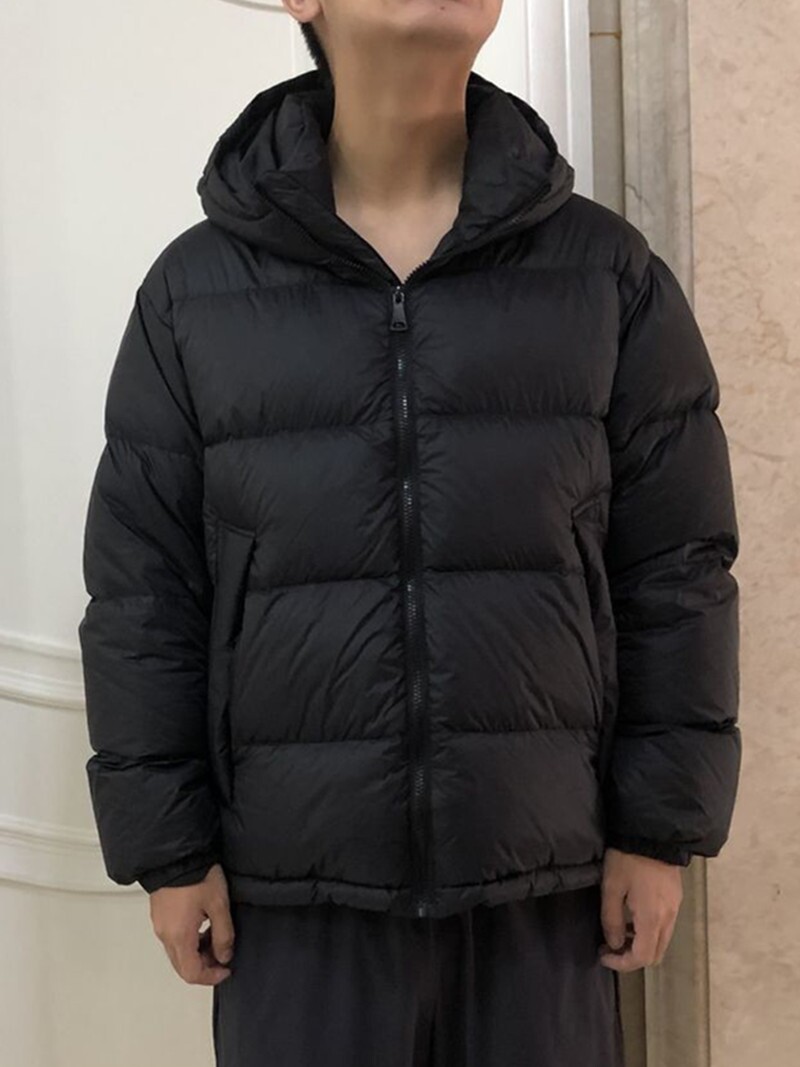 DOWN JACKET MENS MENS BREAD WHITE DUCK DOWN THICKENED MENS OUTERWEAR SPORTS OUTDOOR BLACK HOODED JACKET TIDE
