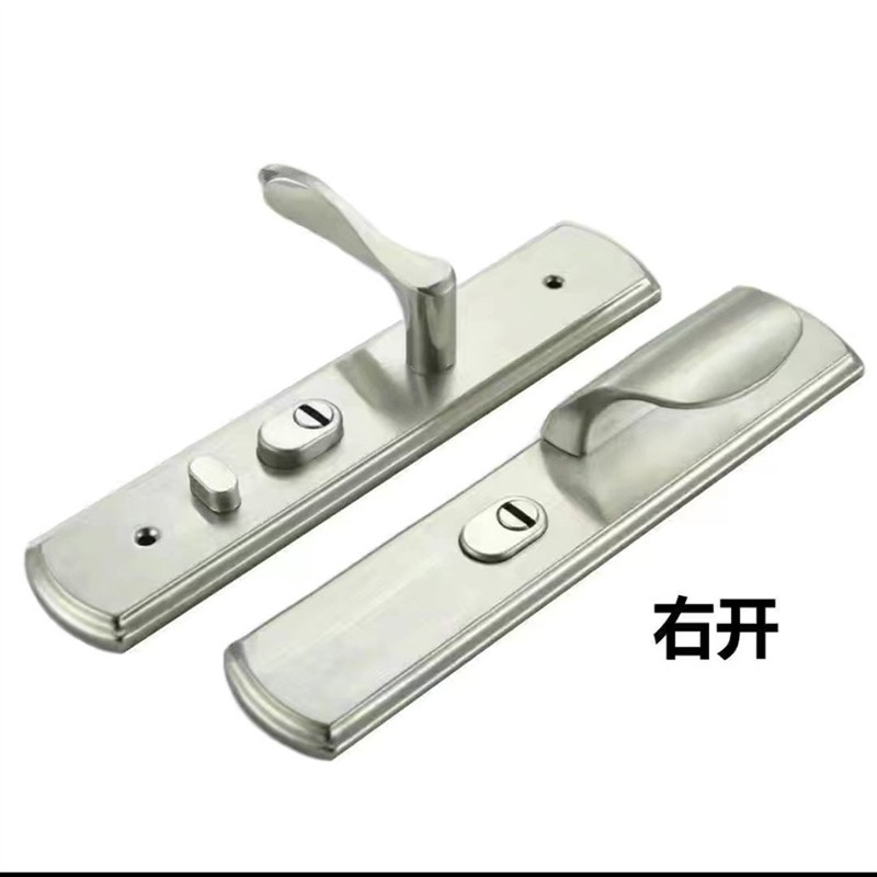 304不锈钢大门锁防盗门门把手拉手农村双开门大耳朵面板执手门锁