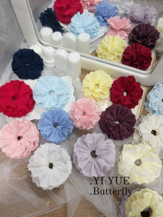 重工四层蕾丝镂空大号六层花边发圈简约百搭发绳发饰女赵露思同款