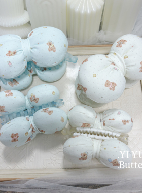 手作系列~天鹅湖奶蓝小熊蝴蝶结充棉香蕉夹兔耳朵可爱发夹头饰品