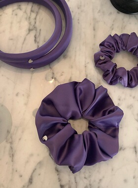高级又显白！紫色系缎面发箍女外出发圈肠圈发卡韩国头箍发饰头饰
