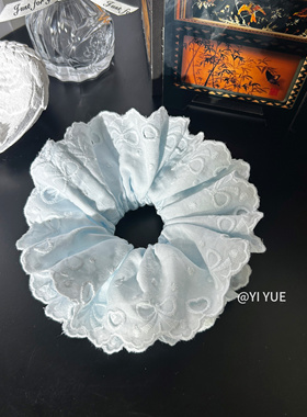 芭蕾风蝴蝶结爱心四层蕾丝大肠发圈头饰女扎头花发饰盘发头绳女韩