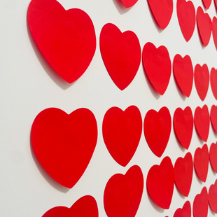红色爱心便利贴彩色心形彩色大红心型便利贴心愿墙便利贴蓝色绿色