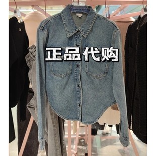 专柜直发2021冬季 翻领复古洗水 女长袖 6N4XJ5220000 牛仔衬衫