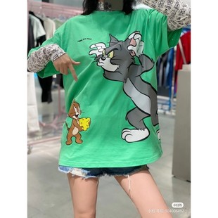 T恤B—601SJ1720000 短袖 2020春季 TOM&JERRY系列印花纯棉中长款
