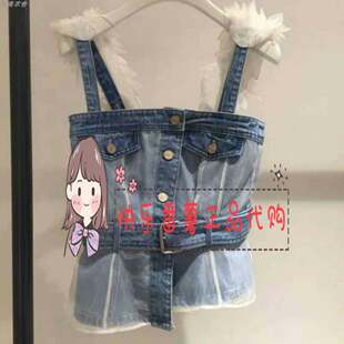 专柜直发天使之翼修身很仙的衬衣无袖牛仔上衣女 691XJ5480000