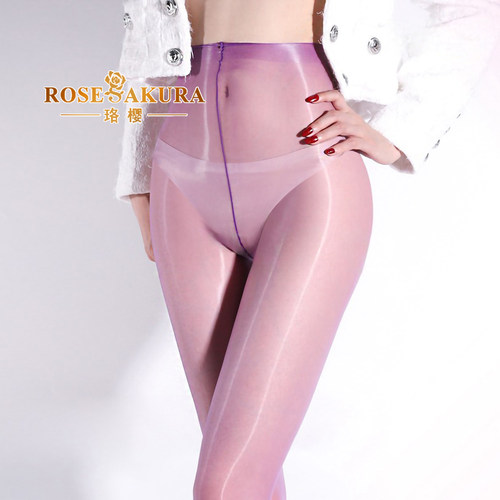 珞樱极光油亮超薄无腰边连裤丝袜