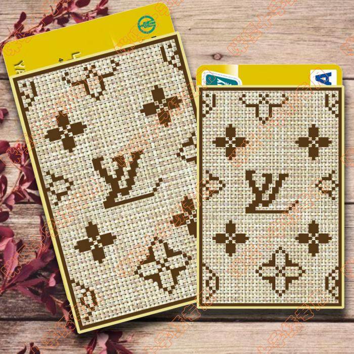 咪嘎十字绣银行卡套公交卡袋亚麻色塑料布K267经典花纹 驴牌