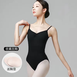专业露背舞蹈生女舞蹈练功服连体紧身艺考体操服纯棉吊带芭蕾服