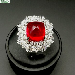 11年老店 厂家直销 培育红宝石 鸽血红 18K金戒指 时尚糖塔 19CT