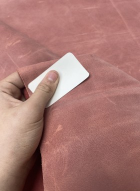 E1267进口头层红色油腊复古牛皮手感微软厚度1.3mm