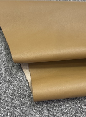 H404厚度1.0mm进口头层土黄色平纹牛皮 手感微软 19平方英尺