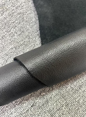 B359进口头层1.5mm黑色荔枝纹牛皮微软22平方英尺*7=154元包邮