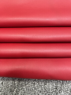 H265厚度0.5m m进口头层红色绵羊皮手感微软