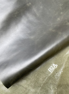 H705厚度1.5mm进口头层墨绿色复古疯马牛皮 手感中挺 20平方英尺