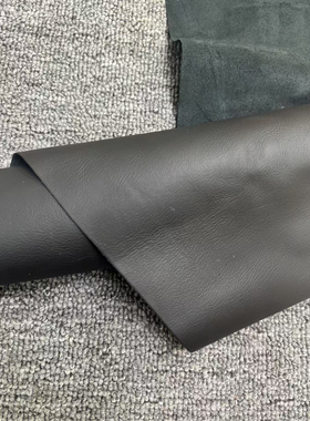 B325进口头层1.5mm黑色平纹牛皮微挺19平方英尺*7=133元包邮