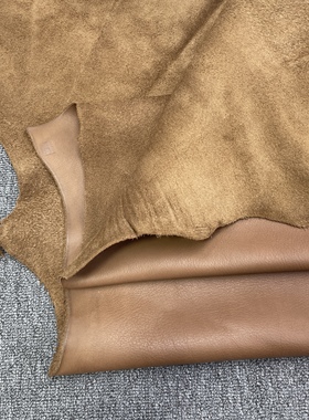 H640厚度1.8mm进口头层黄棕色全粒面自然纹牛皮手感微软