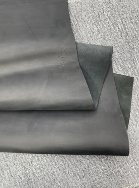 H638厚度2.3mm进口头层黑色哑光质感打蜡牛皮手感中挺 14平方英尺