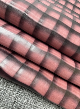 E823进口头层紫色植鞣羊皮格子纹手感微软厚度0.9mm