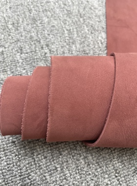 E831进口头层红色磨砂牛皮进口头层手感微软厚度1.4mm