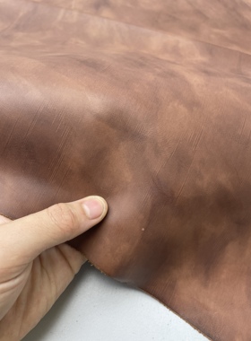 E992进口头层复古中色双色小牛皮手感微挺厚度1mm