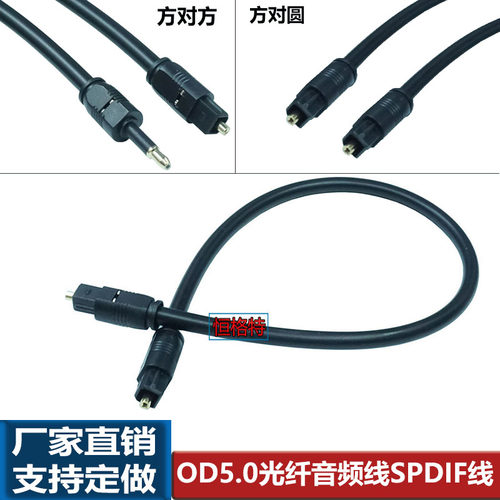 光纤音频线数字方口转圆口Toslink机顶盒解码器接CD耳放