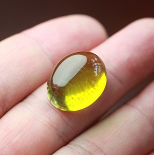 大碧玺戒面 稀有正金丝雀色 30.6ct 挚爱碧玺