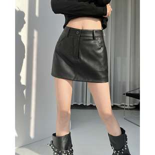 黑色包臀半身裙女裙裤2026春季新款百搭高腰显瘦一步裙PU皮短裙