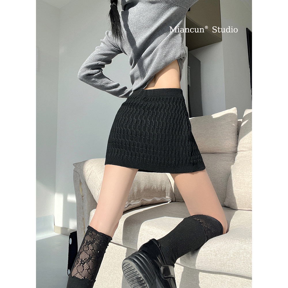 MianCun温柔暴击修身性感针织半身裙女修身松紧腰毛线包臀短裙,女装/女士精品,半身裙,淘宝优惠券,粉丝福利购,淘宝优惠卷