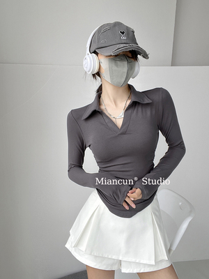 修身款紧身弹力打底衫女