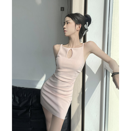 MianCun签约裙2.0性感镂空吊带背心连衣裙女修身显瘦气质包臀长裙