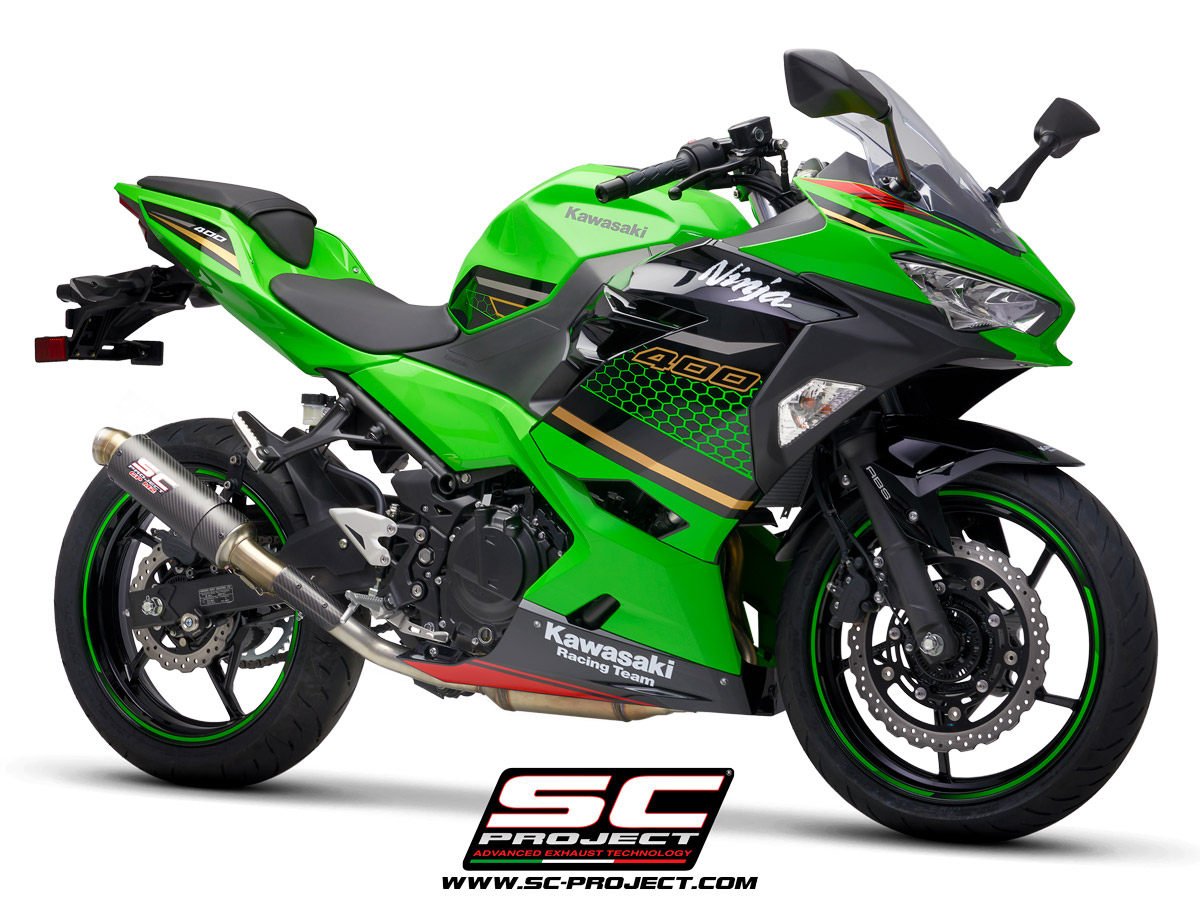 意大利sc project 川崎忍者ninja400排气管改装 gp-m2碳纤维 尾段