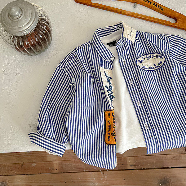 英国DHWA儿童条纹衬衫男