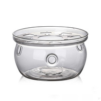 圆形保温茶具可放加热器暖茶器蜡烛玻璃温茶器家用茶壶底座