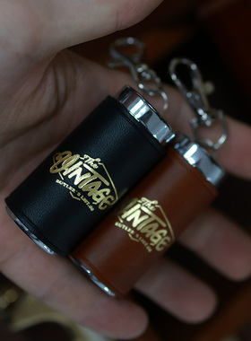 小型精致便携烟灰缸美式复古手工意大利牛皮定制户外迷你灭烟器