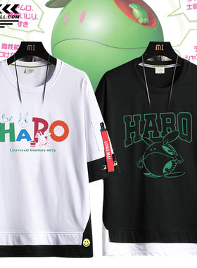 STRICT-G 机动战士高达 哈罗 哈啰动漫周边短袖T恤男女休闲上衣服