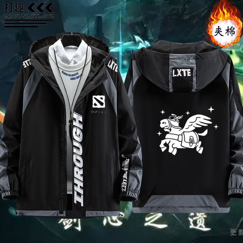 DOTA2刀塔主宰JUGG剑圣信使周边潮流外套衣服秋冬加棉夹克上衣男