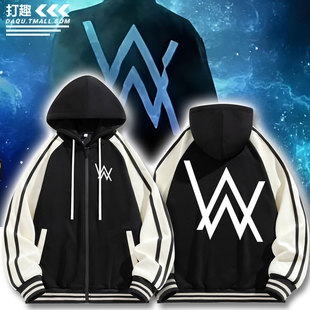 艾伦沃克嘉豪DJ潮faded联名周边同款 卫衣外套休闲男女 cos连帽开衫