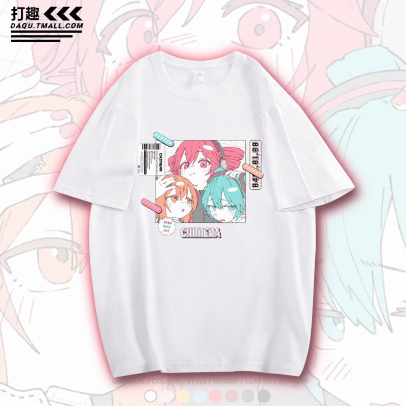 重音teto二次元miku少女ACG歌姬计划周边T恤衫夏季男纯棉短袖上衣