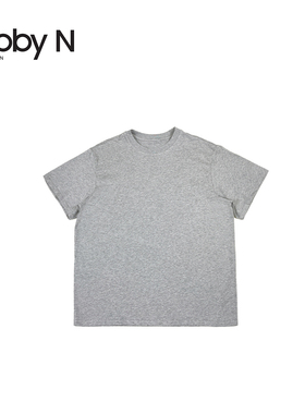 推荐~圆领中袖OVERSIZE大版型套头T恤/灰色白色F